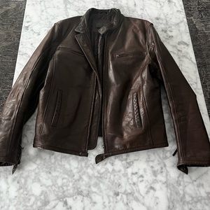 Brown leather jacker from Zara